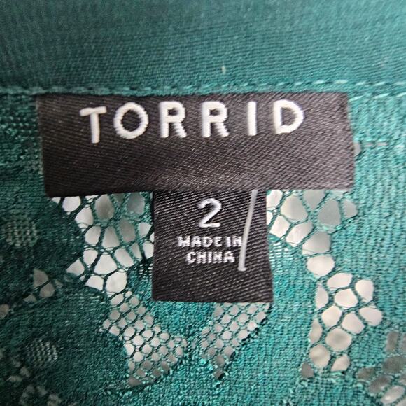 Torrid Lace Madison Button Down Blouse Plus Size 2X Holiday Career Work Office - Picture 7 of 10
